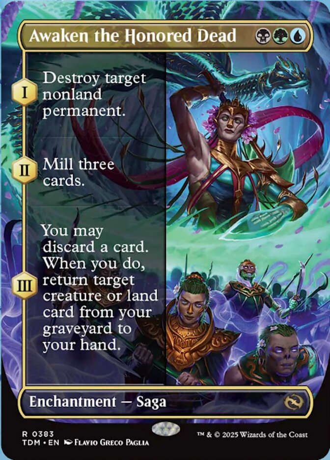 Awaken the Honored Dead (383) - [Foil, Borderless] Tarkir: Dragonstorm (TDM)