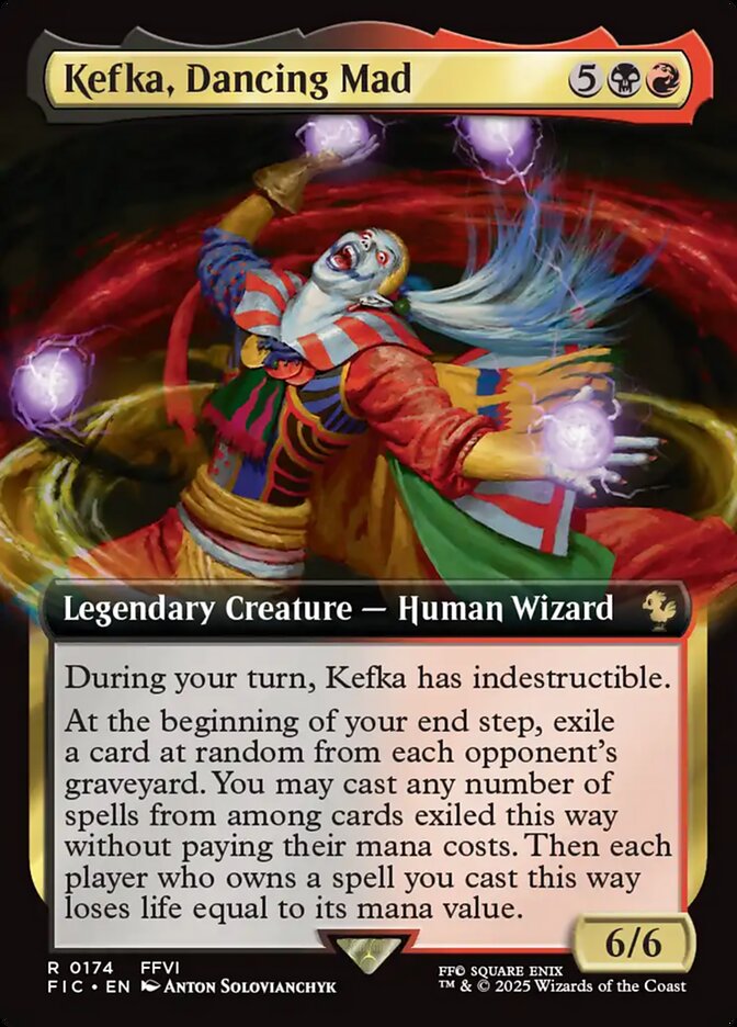 Kefka, Dancing Mad (174) - [Foil, Extended Art] Final Fantasy Commander (FIC)