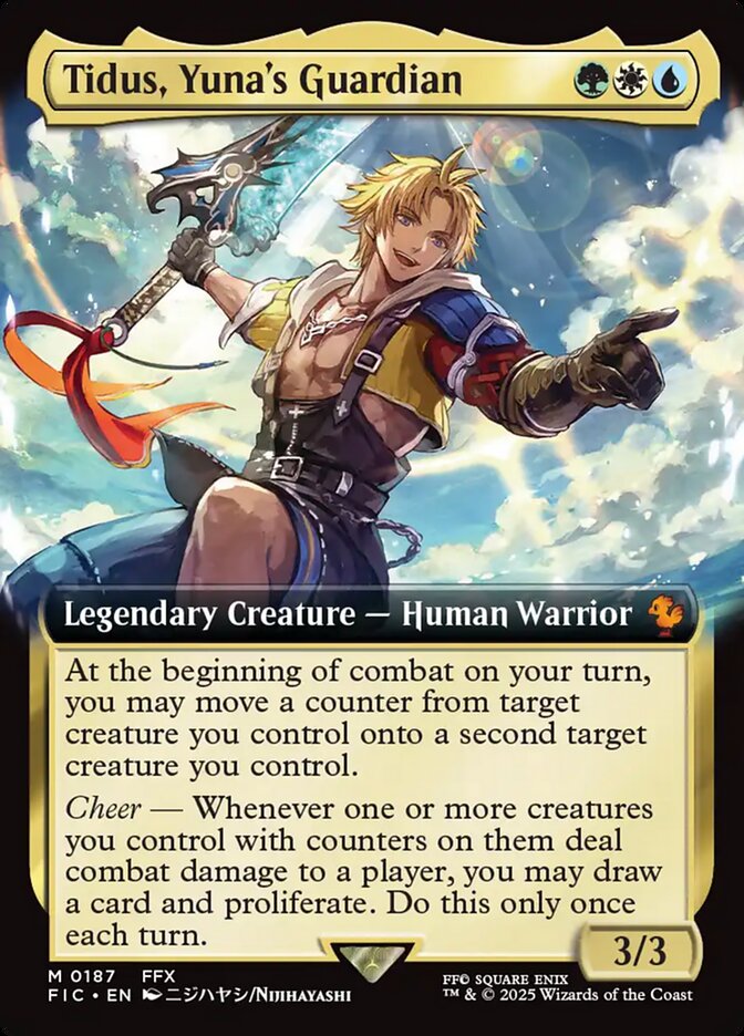 Tidus, Yuna's Guardian (187) - [Foil, Extended Art] Final Fantasy Commander (FIC)