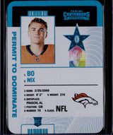 2024 Panini Contenders #35 Bo Nix Permit to Dominate
