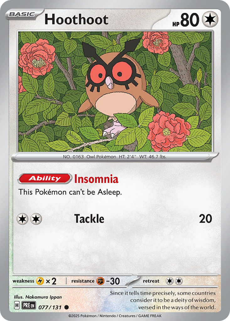 Hoothoot (77/131) - [Reverse Holo] Prismatic Evolutions (PRE)