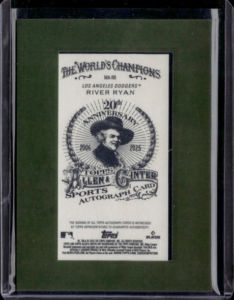 2025 Topps Allen & Ginter River Ryan Framed Mini Auto Green /50