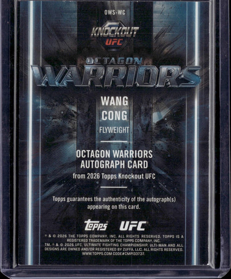 2026 Topps Knockout UFC Wang Cong Octagon Warriors Auto Blue /50