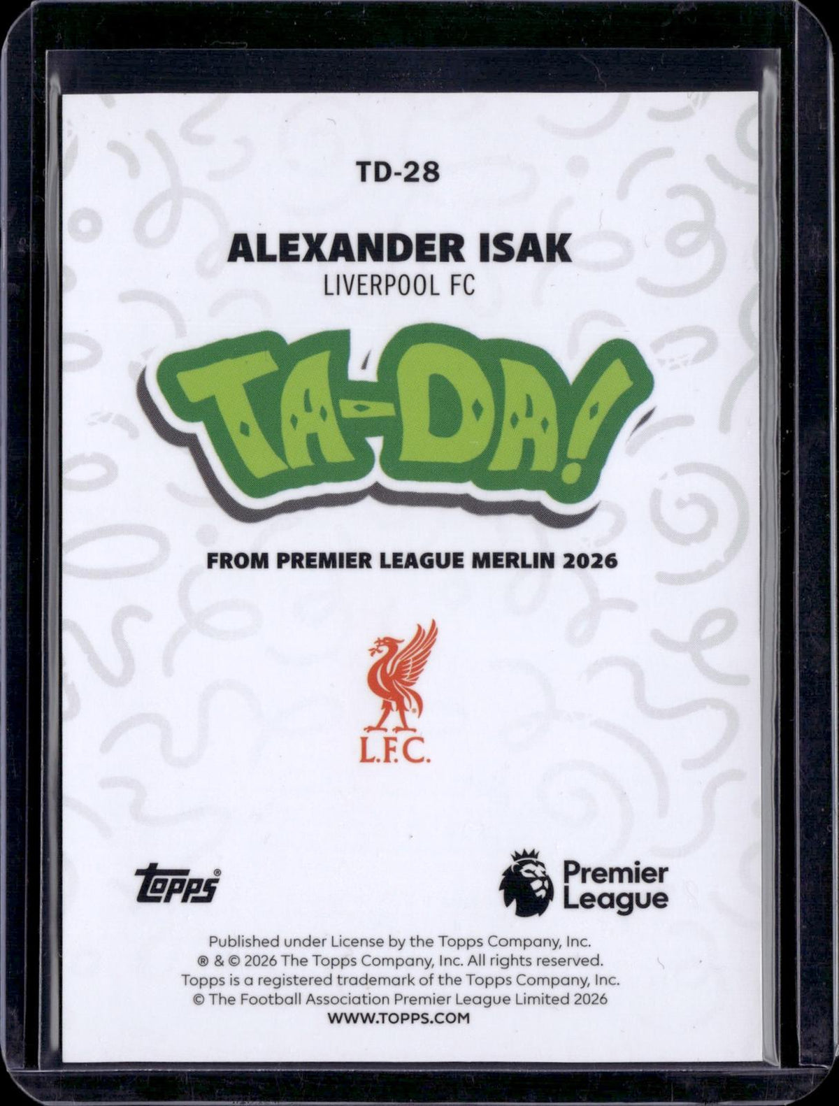 2026 Merlin Premier League Alexander Isak Ta-Da Black /10