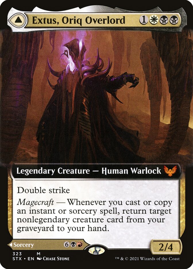 Extus, Oriq Overlord // Awaken the Blood Avatar (323) - Strixhaven: School of Mages (STX)