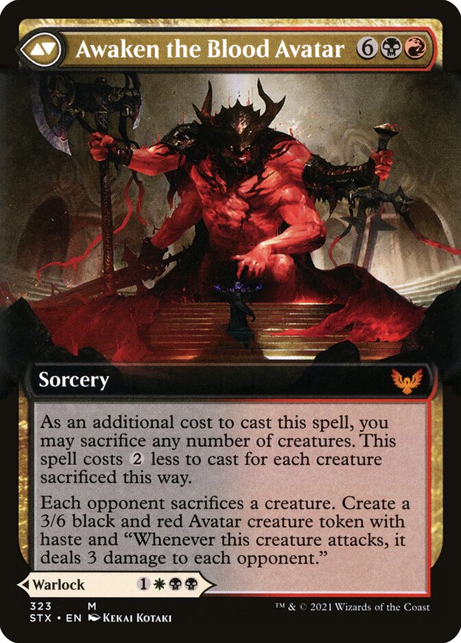 Extus, Oriq Overlord // Awaken the Blood Avatar (323) - Strixhaven: School of Mages (STX)