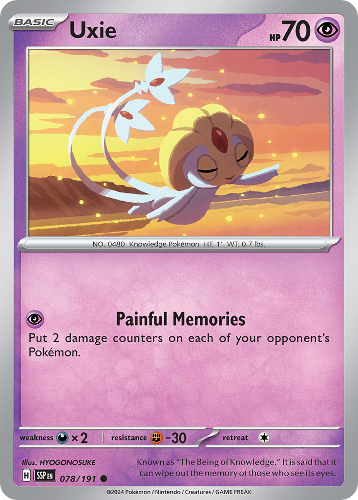 Uxie (78/191) - [Reverse Holo] Surging Sparks (SSP)