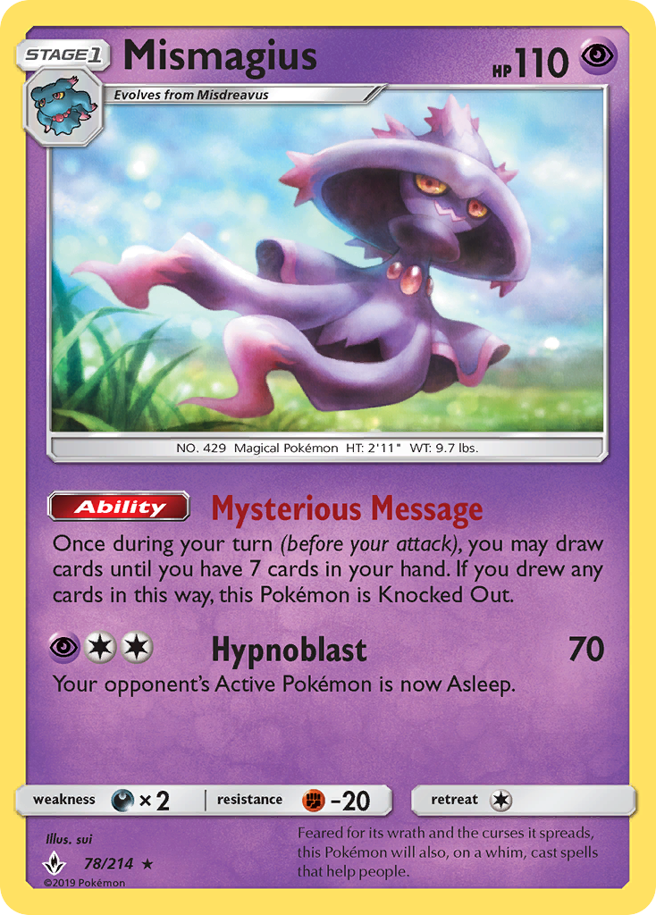 Mismagius (78/214) - [Reverse Holo] Unbroken Bonds (UNB)