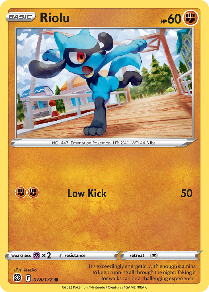 Riolu (78/172) - [Reverse Holo] Brilliant Stars (BRS)