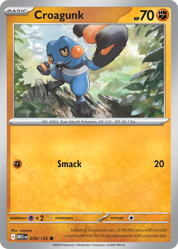 Croagunk (78/132) - [Reverse Holo] Mega Evolution (MEG)