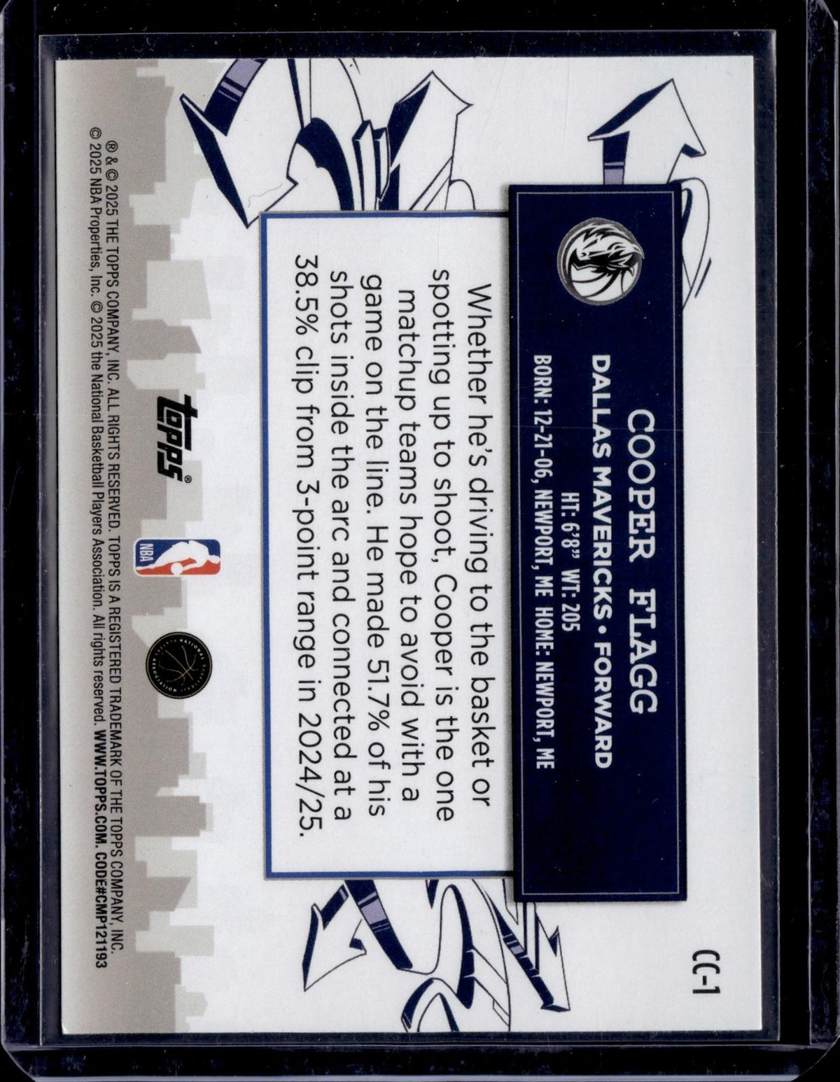 2025-26 Topps #CC-1 Cooper Flagg Clutch City Prospects Holo Foil