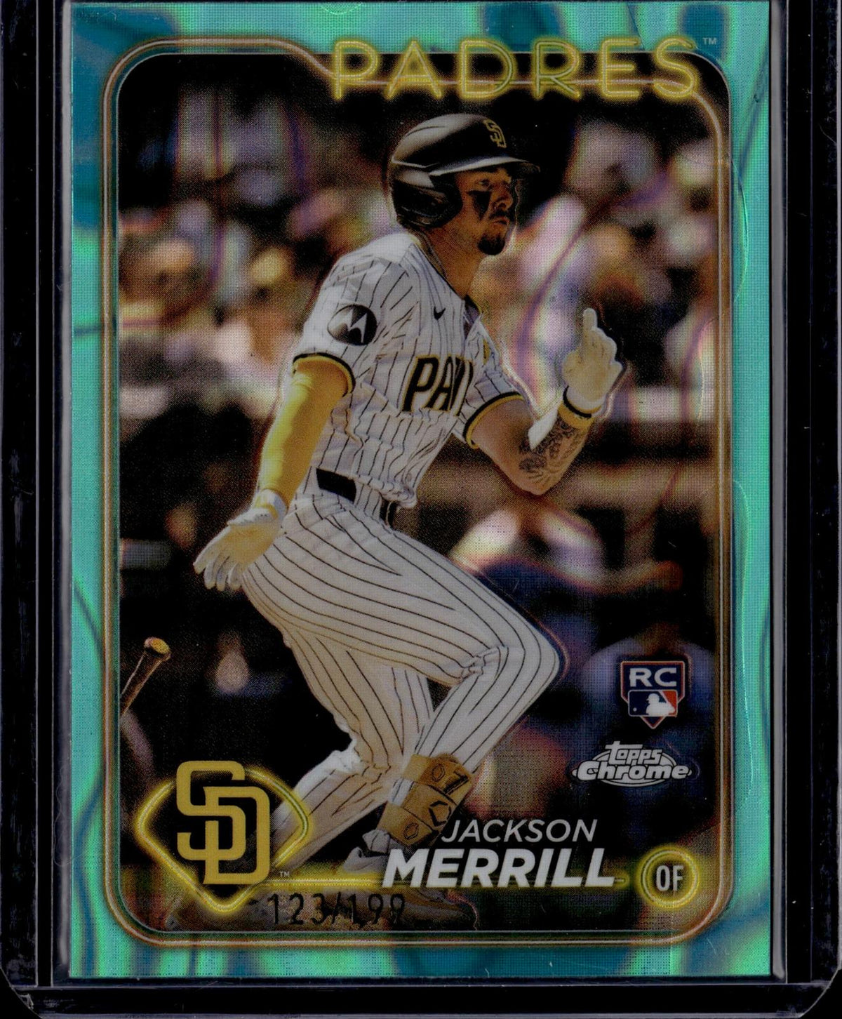 2024 Topps Chrome #207 Jackson Merrill Aqua Raywave /199