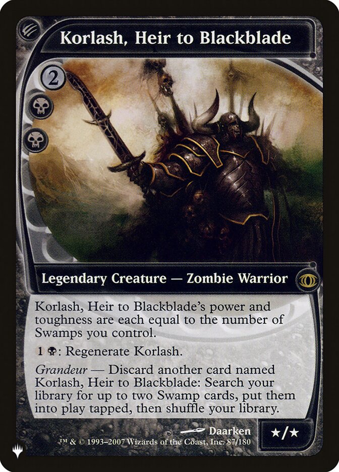 Korlash, Heir to Blackblade (FUT-87) - The List (PLST)