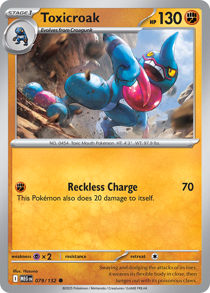 Toxicroak (79/132) - [Reverse Holo] Mega Evolution (MEG)