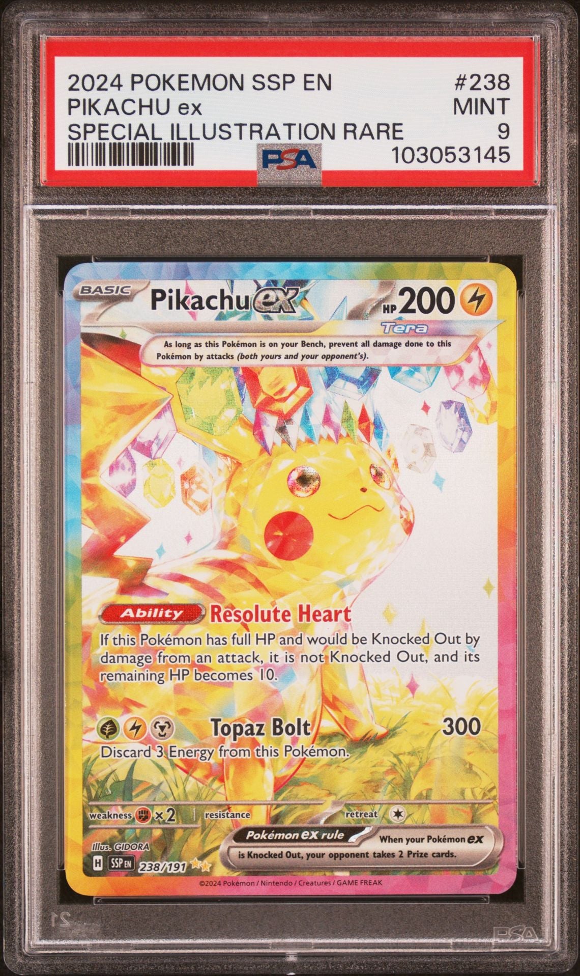 Pikachu Ex Special Illustration Rare #238 - [Graded PSA 9] Surging Sparks