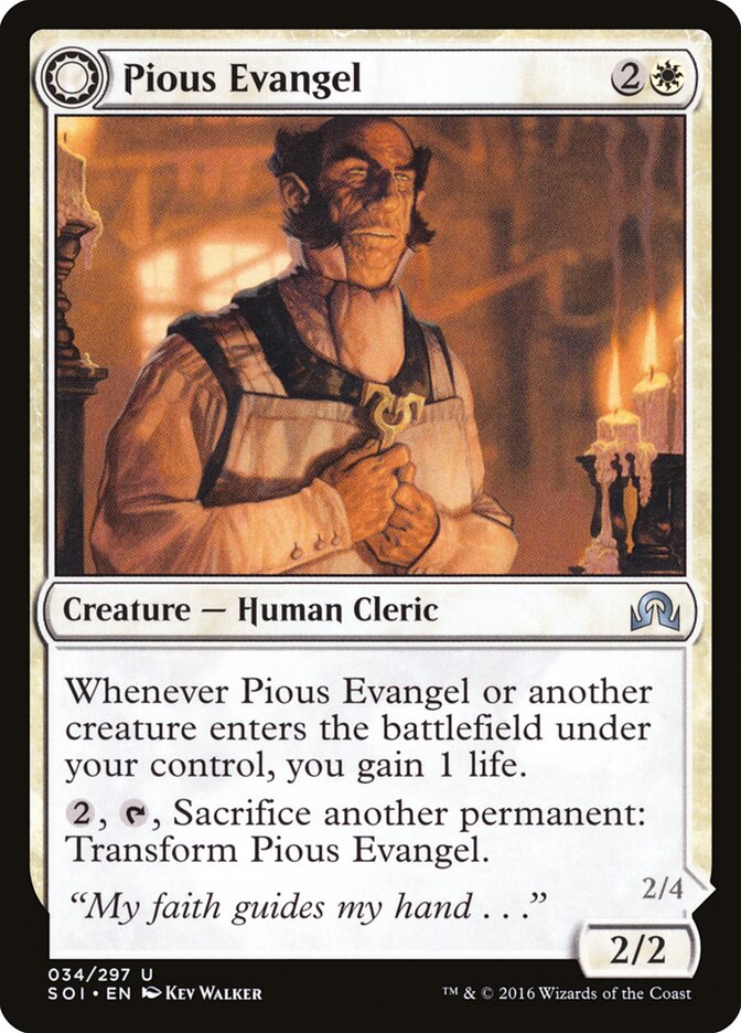 Pious Evangel // Wayward Disciple (34) - Shadows over Innistrad (SOI)