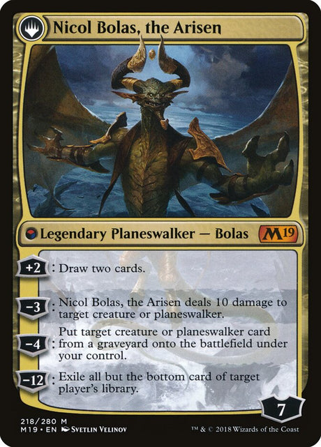 Nicol Bolas, the Ravager // Nicol Bolas, the Arisen (218) - Core Set 2019 (M19)