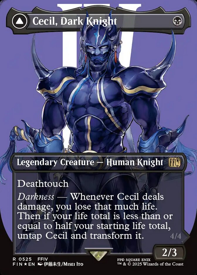Cecil, Dark Knight // Cecil, Redeemed Paladin (525) - [Surge Foil, Borderless] Final Fantasy (FIN)
