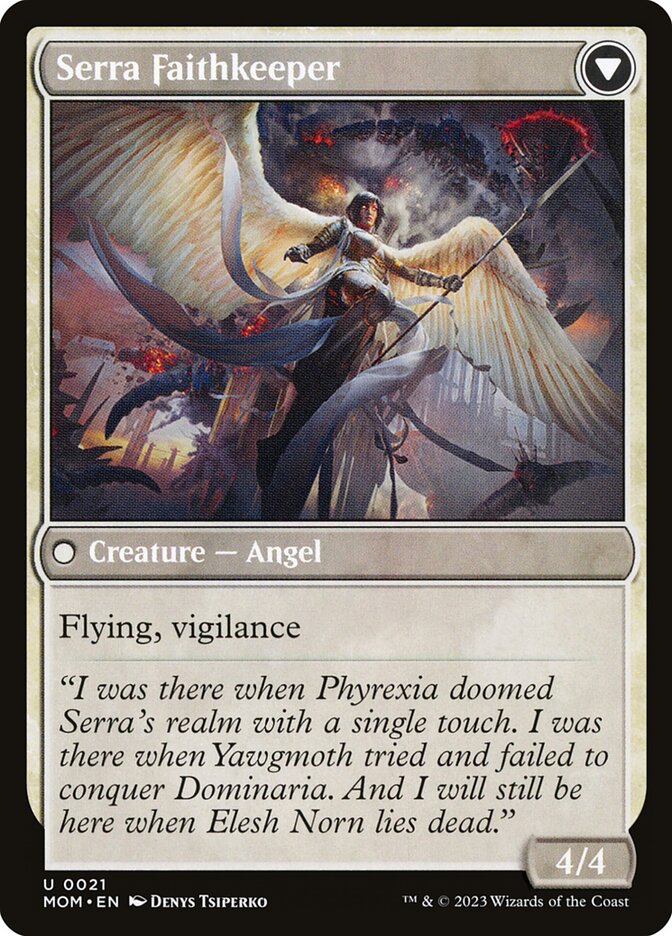 Invasion of Dominaria // Serra Faithkeeper (21) - March of the Machine (MOM)