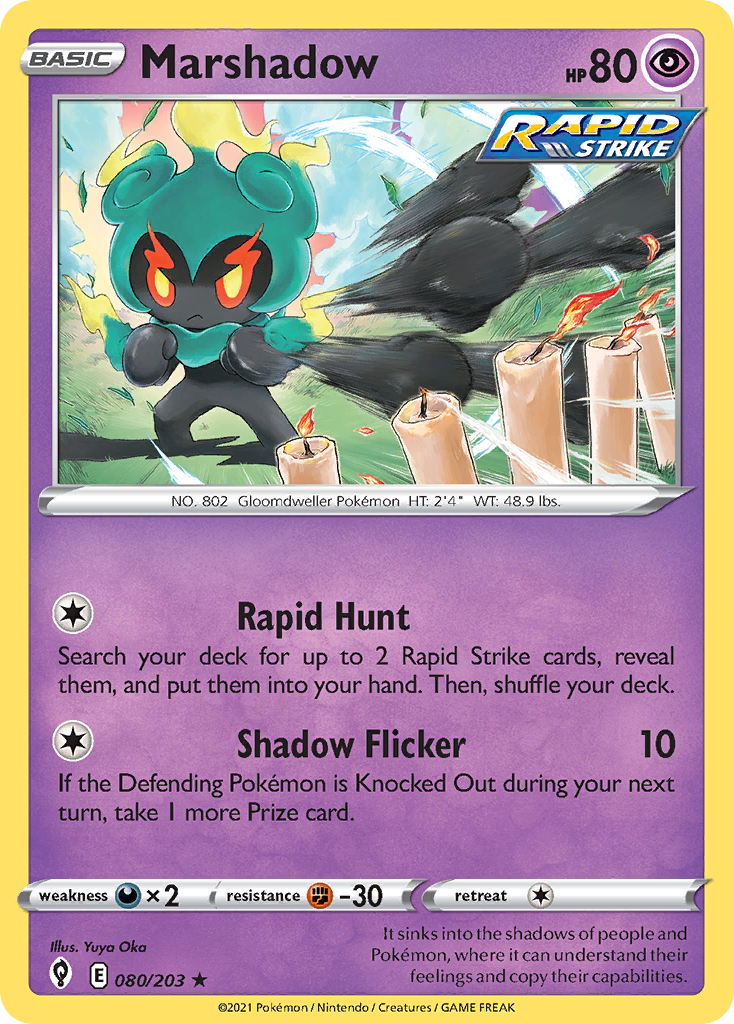 Marshadow (80/203) - [Reverse Holo] Evolving Skies (EVS)