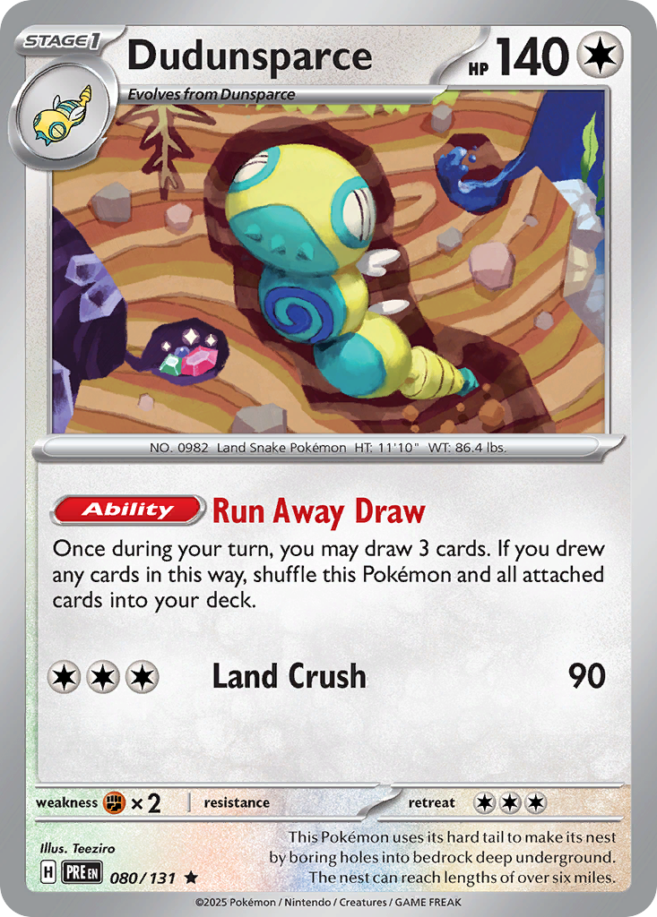 Dudunsparce (80/131) - [Reverse Holo] Prismatic Evolutions (PRE)