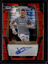 2025-26 Prizm FIFA Christos Tzolis Red Pulsar Auto