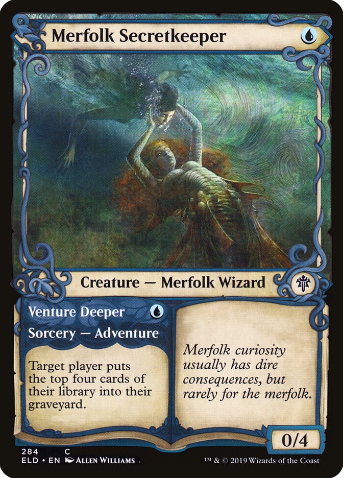 Merfolk Secretkeeper // Venture Deeper (284) - Throne of Eldraine (ELD)