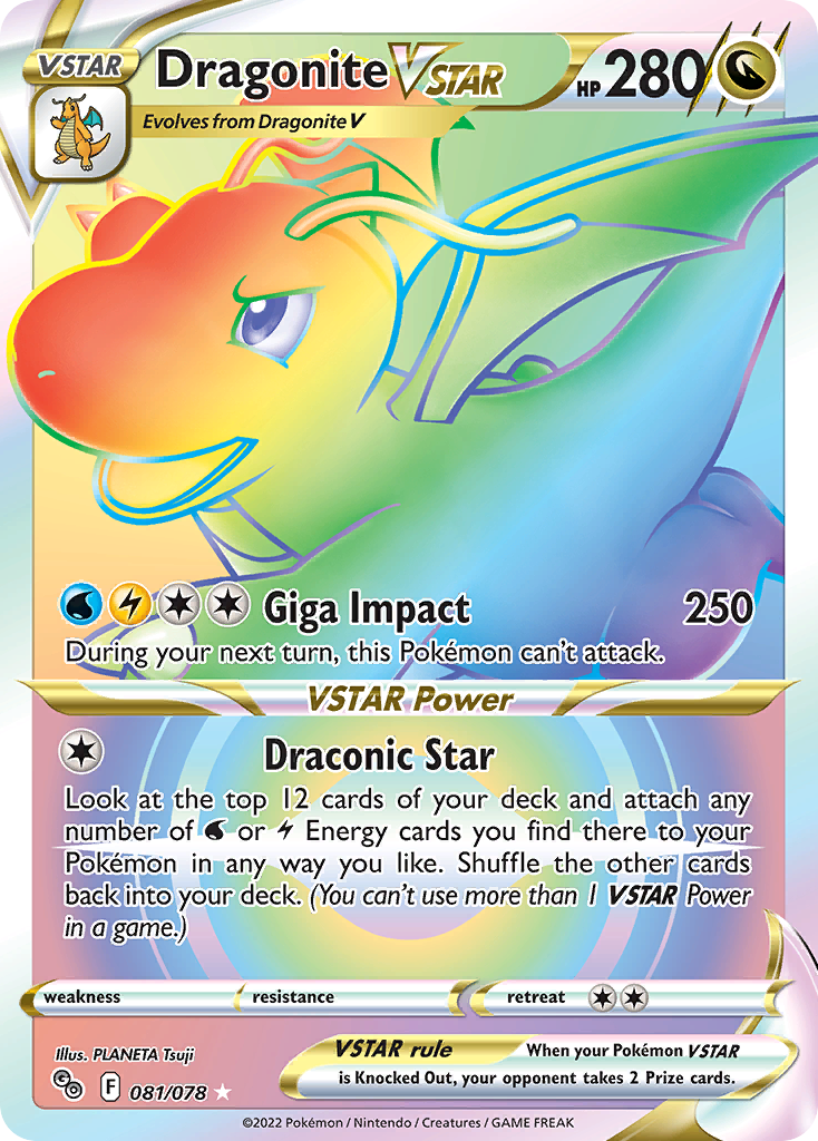 Dragonite VSTAR (81/78) - [Rainbow Holo] Pokemon GO (PGO)