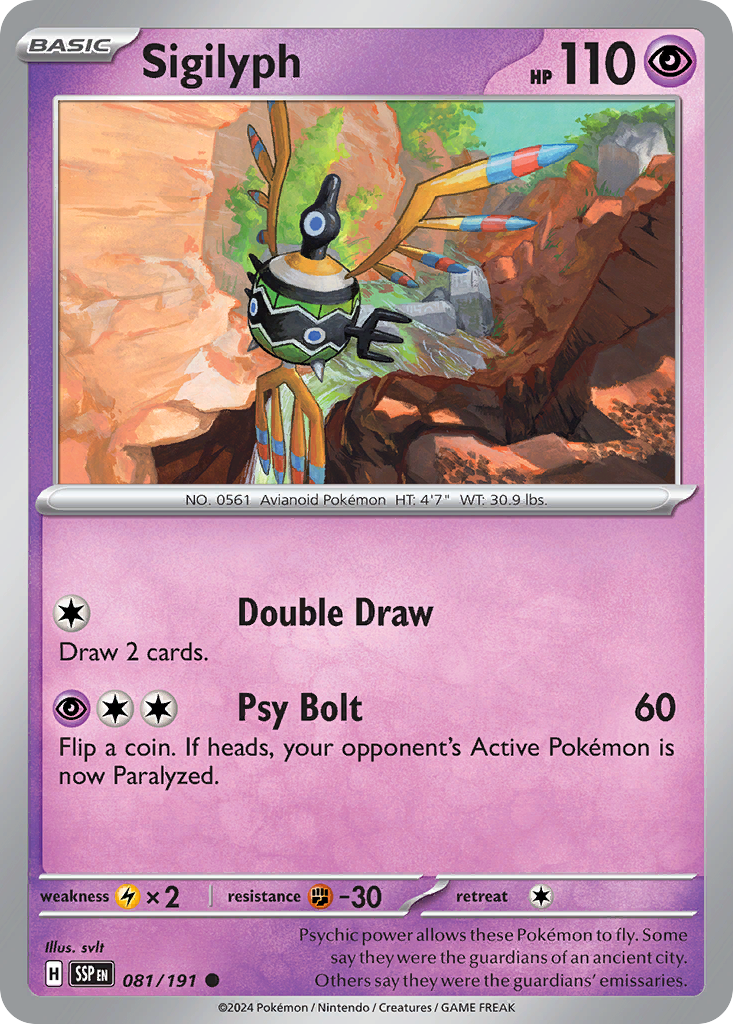 Sigilyph (81/191) - [Reverse Holo] Surging Sparks (SSP)