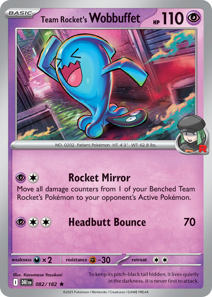 Team Rocket's Wobbuffet (82/182) - [Holo Foil] Destined Rivals (DRI)
