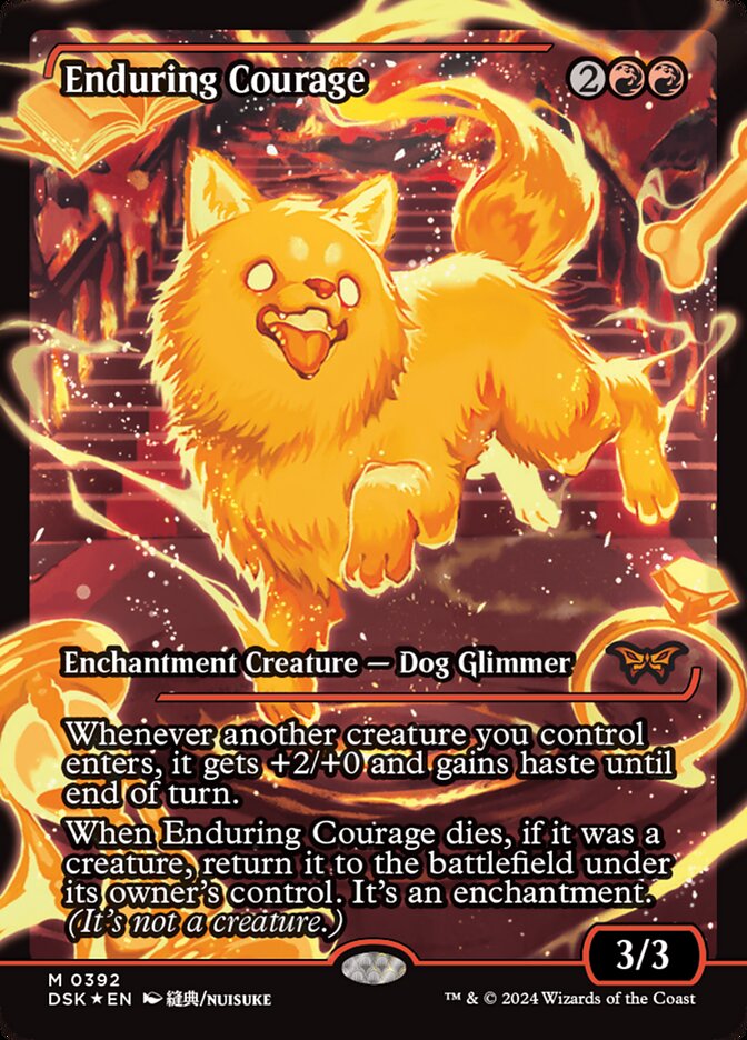 Enduring Courage - [Foil, Japanese Showcase] Duskmourn: House of Horror (DSK)