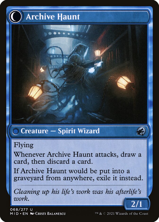 Overwhelmed Archivist // Archive Haunt (68) - Innistrad: Midnight Hunt (MID)