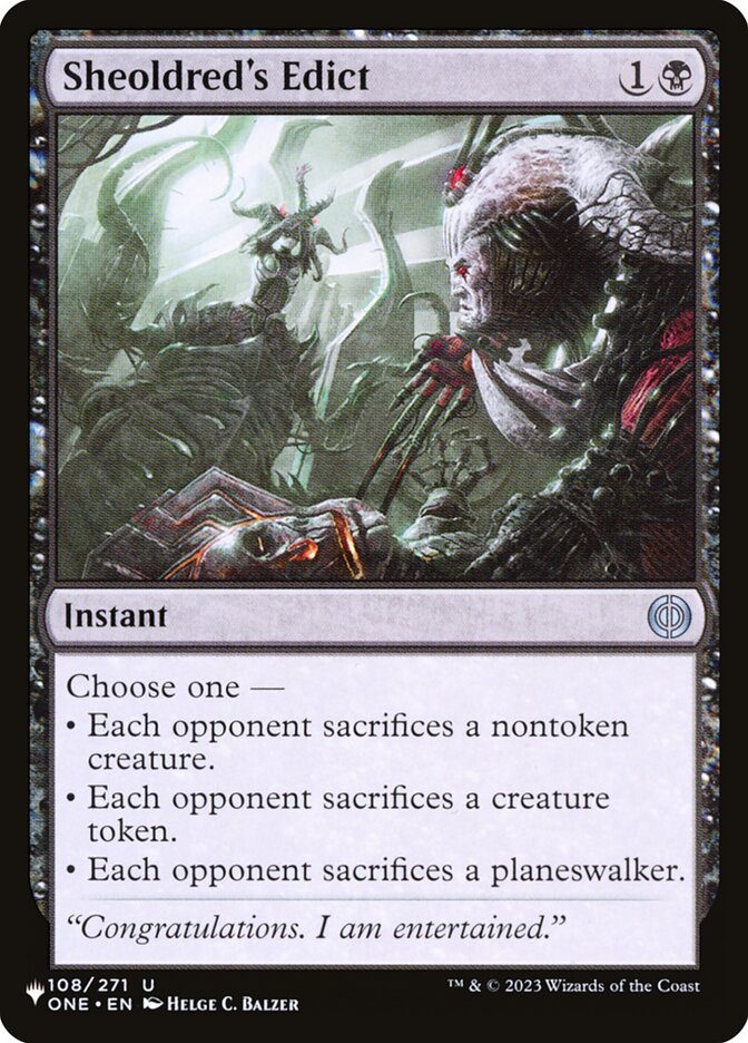 Sheoldred's Edict (ONE-108) - The List (PLST)