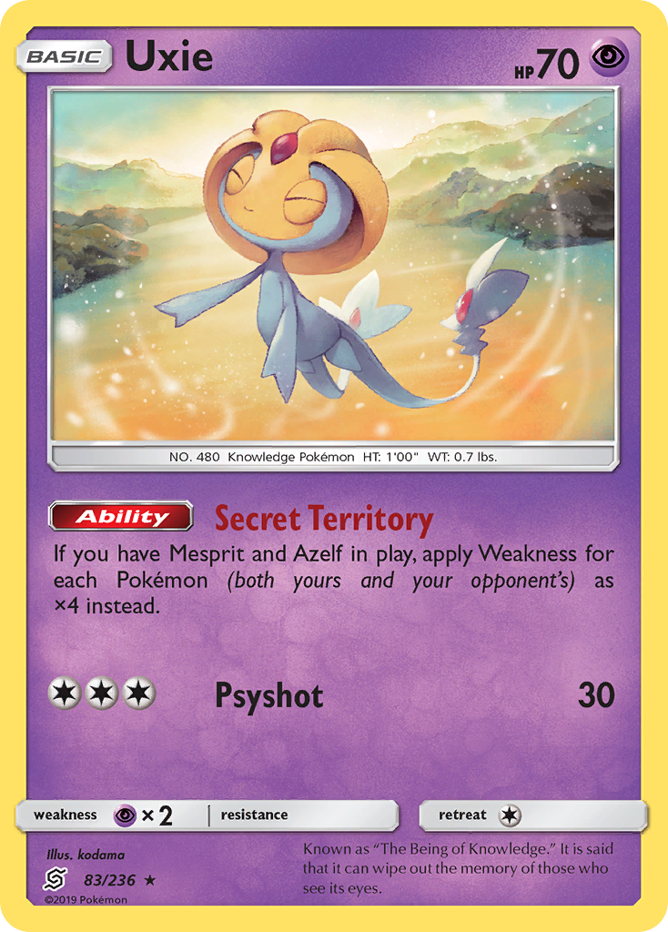 Uxie (83/236) - [Reverse Holo] Unified Minds (UNM)