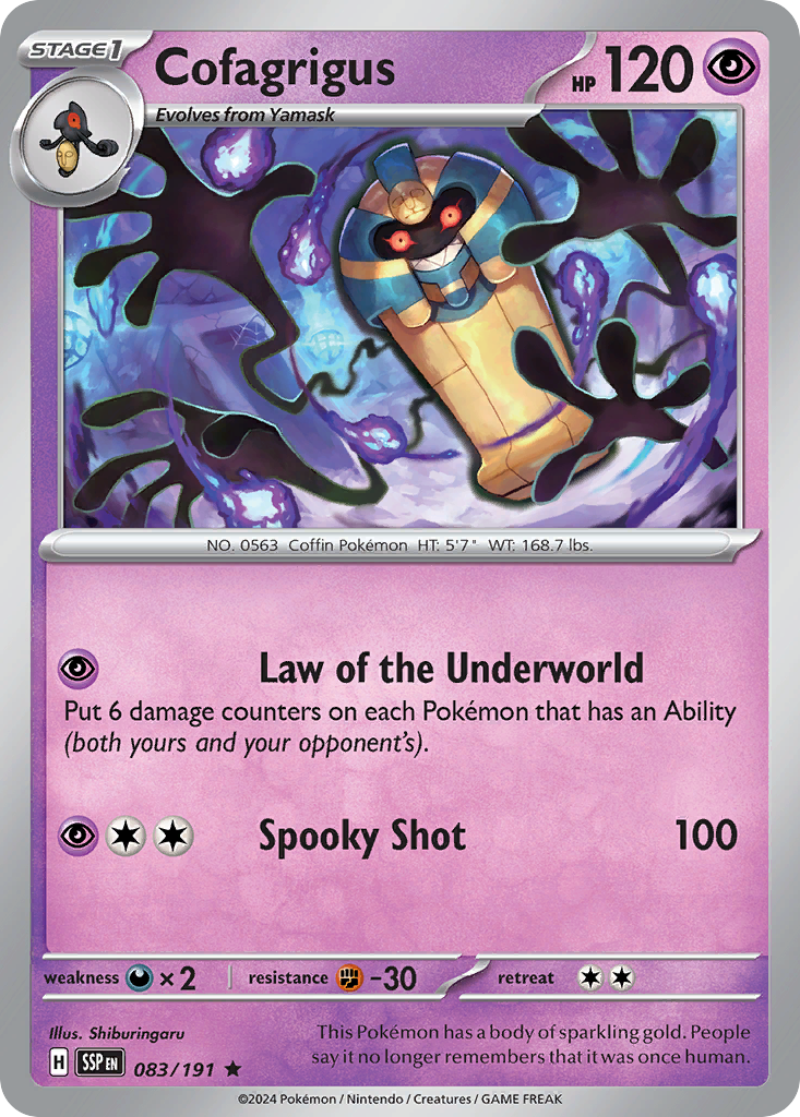 Cofagrigus (83/191) - [Reverse Holo] Surging Sparks (SSP)