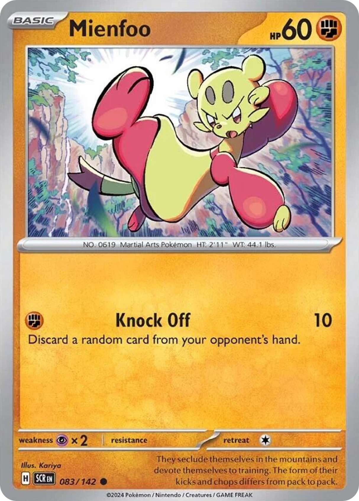 Mienfoo (83/142) - [Reverse Holo] Stellar Crown (SCR)