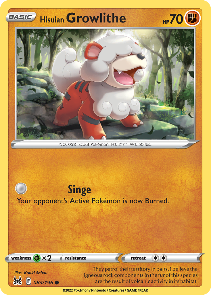 Hisuian Growlithe (83/196) - Lost Origin (LOR)