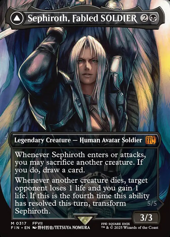 Sephiroth, Fabled SOLDIER // Sephiroth, One-Winged Angel (317) - [Foil, Borderless] Final Fantasy (FIN)