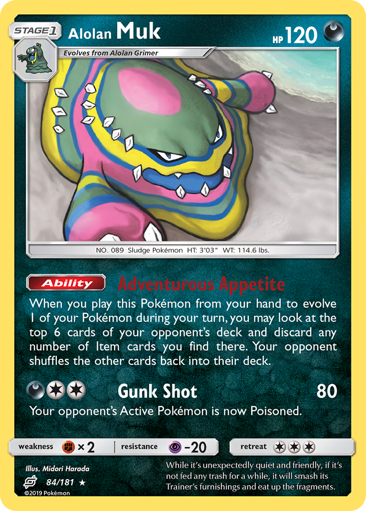 Alolan Muk (84/181) - [Reverse Holo] Team Up (TEU)