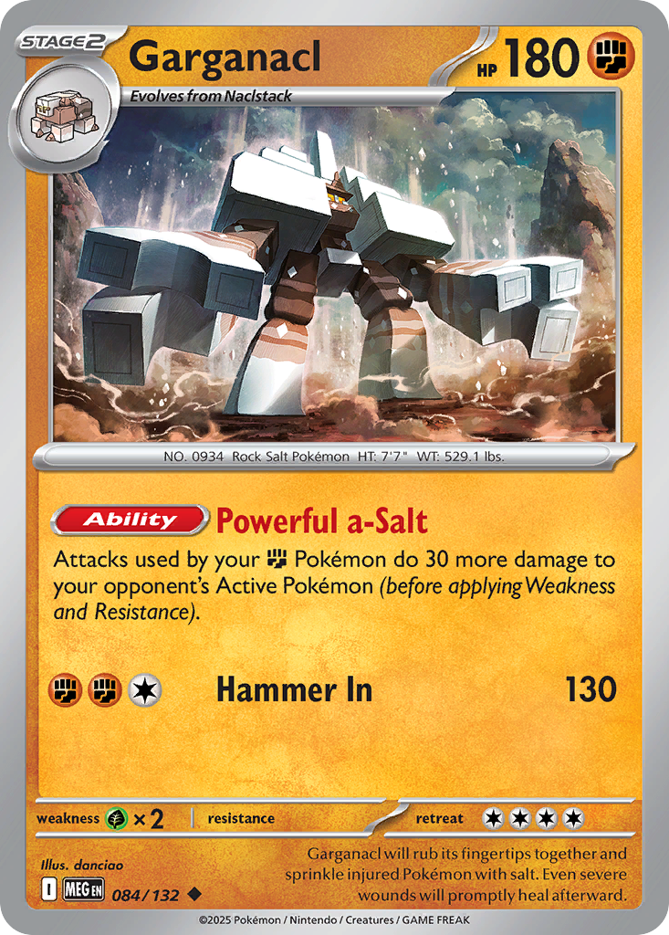 Garganacl (84/132) - [Reverse Holo] Mega Evolution (MEG)