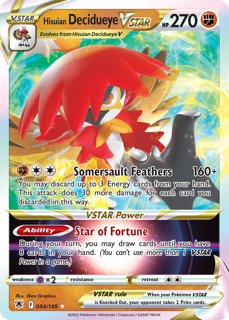 Hisuian Decidueye VSTAR (84/189) - [Holo Foil] Astral Radiance (ASR)