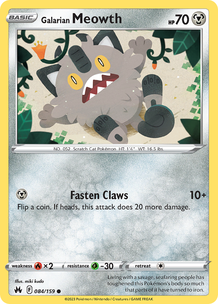 Galarian Meowth (84/159) - [Reverse Holo] Crown Zenith (CRZ)