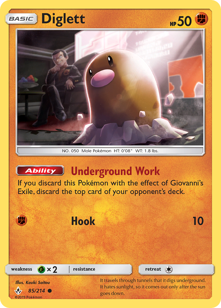 Diglett (85/214) - [Reverse Holo] Unbroken Bonds (UNB)