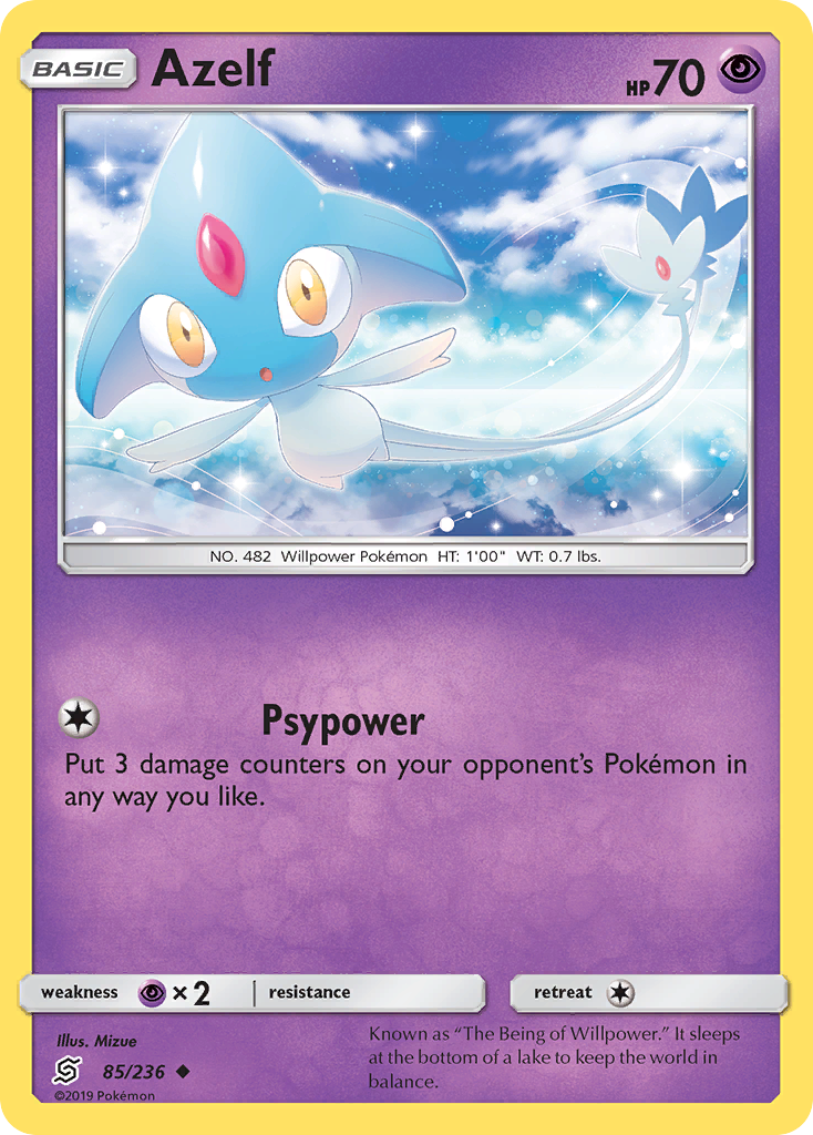 Azelf (85/236) - [Reverse Holo] Unified Minds (UNM)