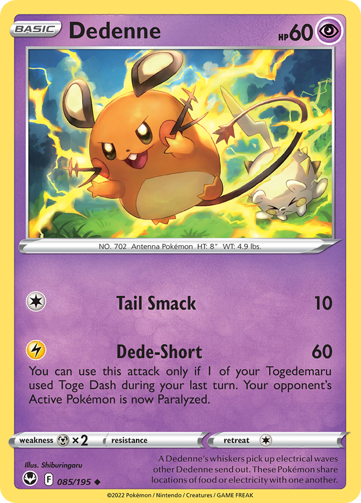Dedenne (85/195) - [Reverse Holo] Silver Tempest (SIT)
