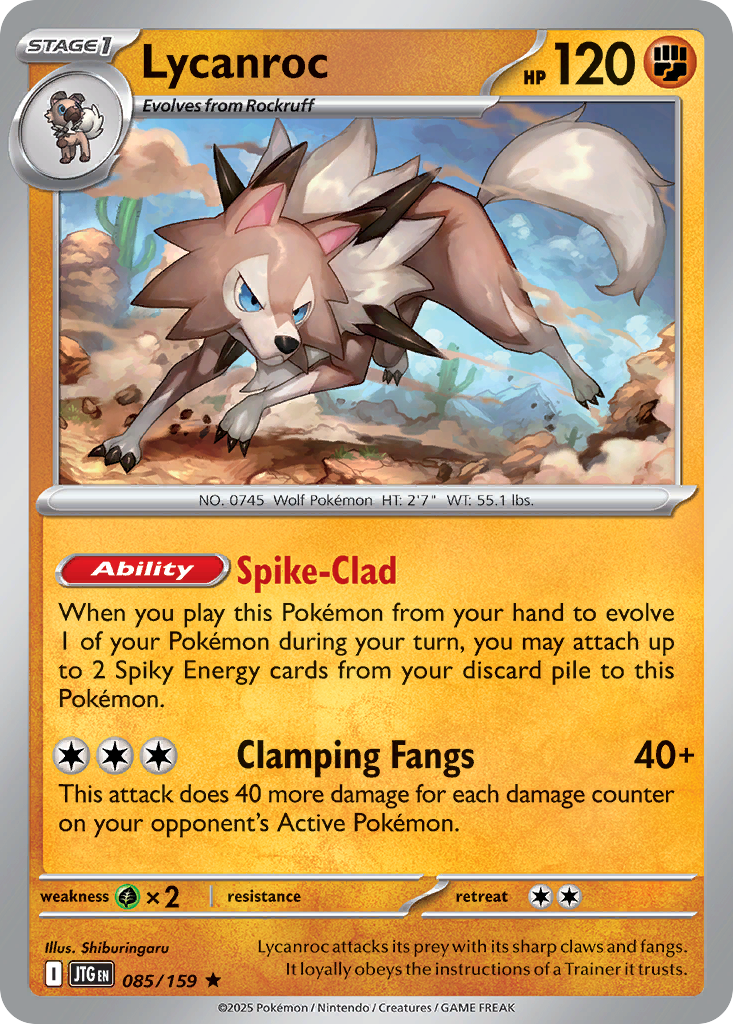 Lycanroc (85/159) - [Holo Foil] Journey Together (JTG)
