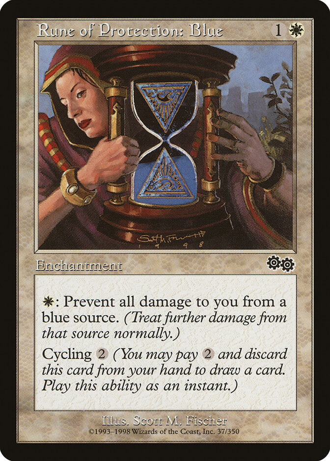 Rune of Protection: Blue (37) - Urza's Saga (USG)