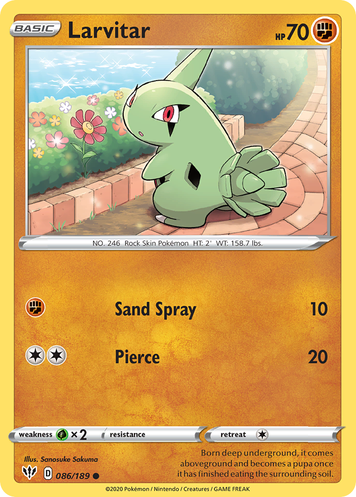 Larvitar (86/189) - Darkness Ablaze (DAA)