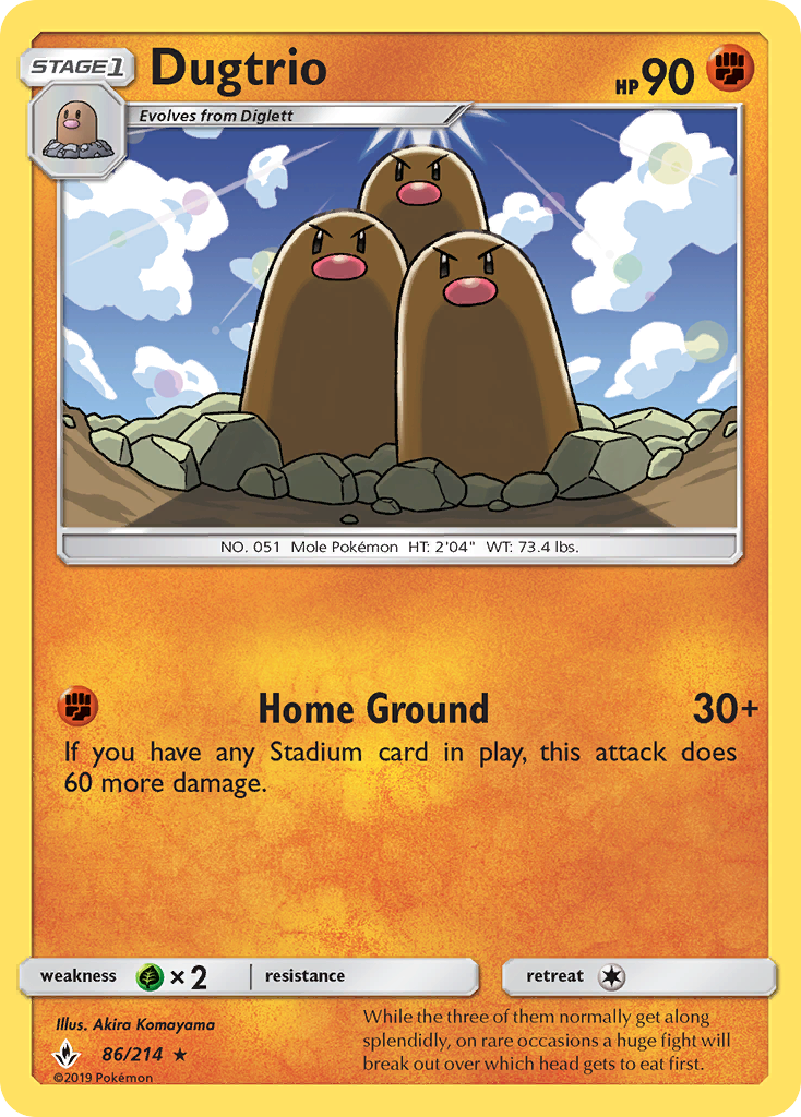 Dugtrio (86/214) - [Reverse Holo] Unbroken Bonds (UNB)