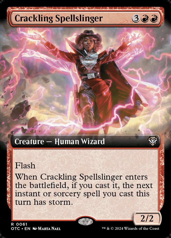 Crackling Spellslinger (61) - Outlaws of Thunder Junction Commander (OTC)